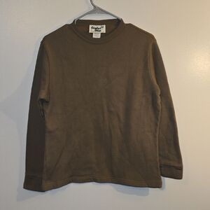 Comfort Colors Brown Crewneck Sweater Made In USA army Military LOT R2